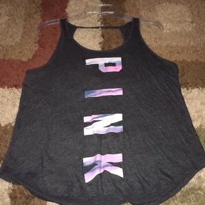 Dark grey pink tank top